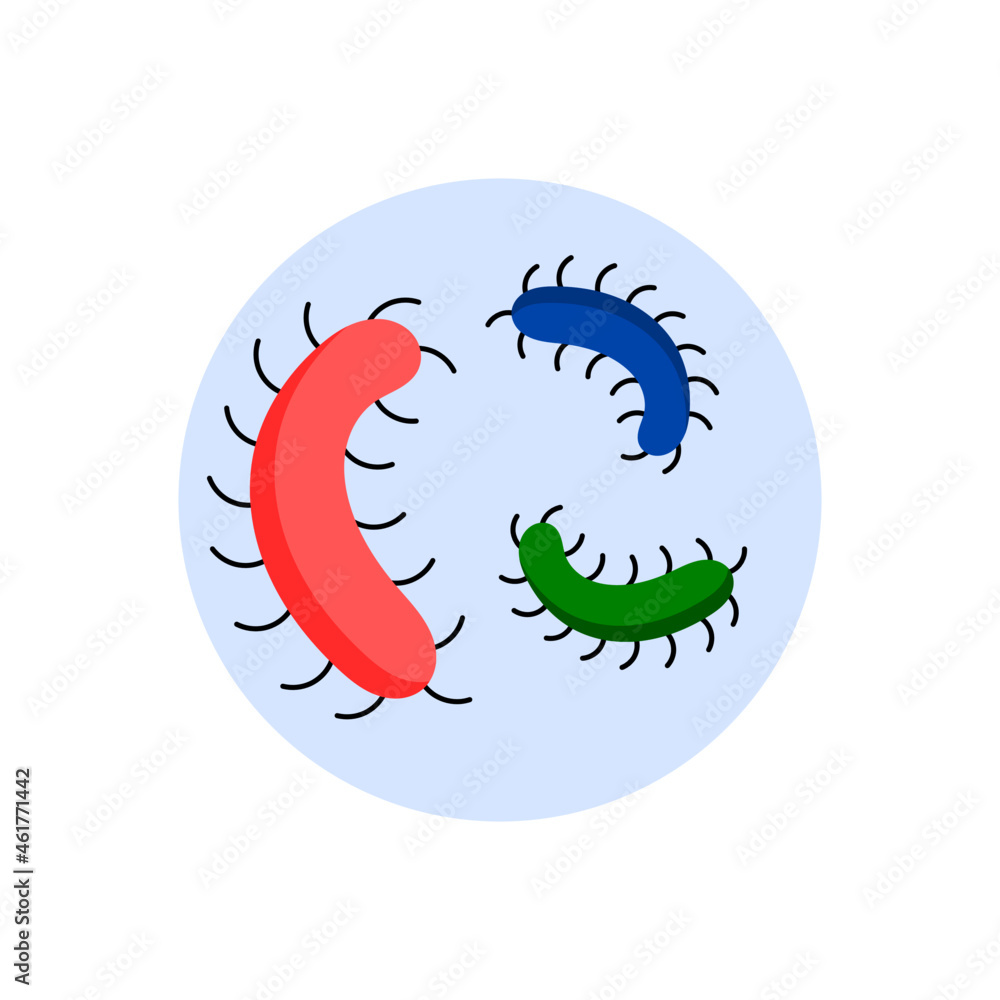 Obraz premium Disease causing bacteria. Simple microbe clipart.