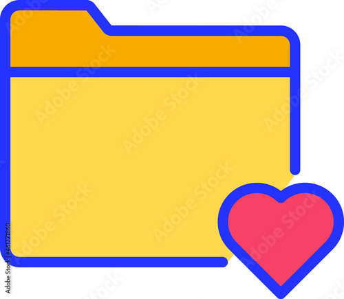 Heart folder Isolated Vector icon which can easily modify or edit

