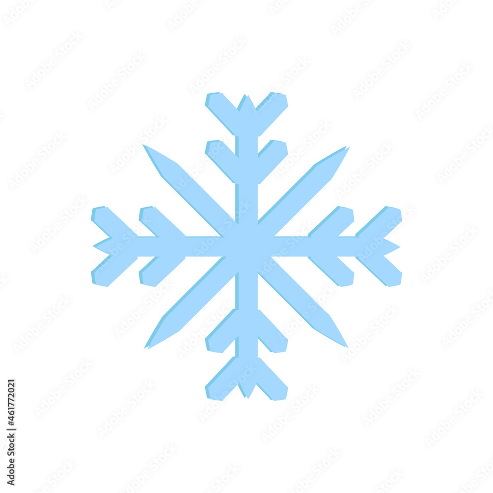 christmas snowflake flat vector image. one snowflake of light blue color on a white isolated background. icon, symbol of winter and Christmas christmas snowflake flat vector image. one snowflake of light blue color on a white isolated background. icon, symbol of winter and Christmas