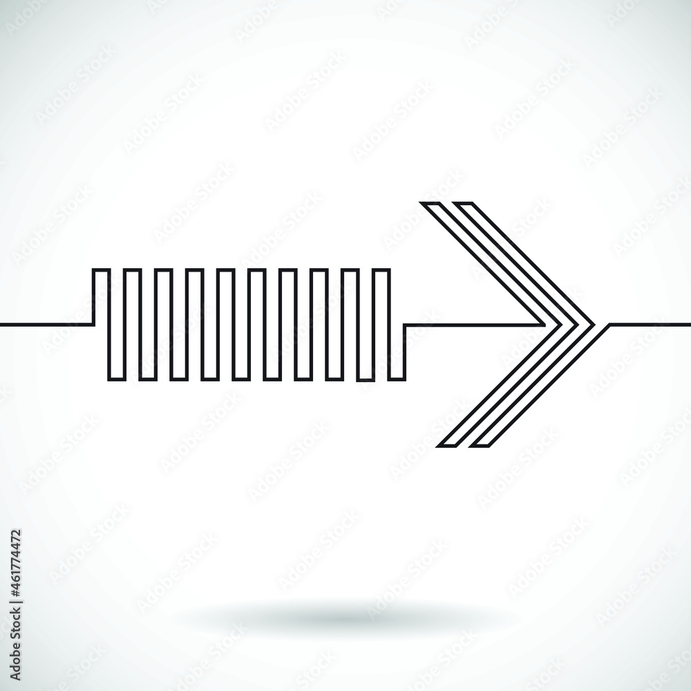 One Line Design . Vector Arrow Background.Abstract Geometrical illustration. Continuous line arrow. Creative logo design .