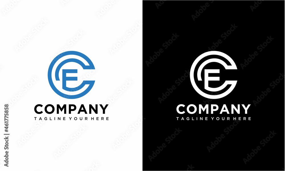 Initial letter cf or fc logo vector design template.cf and fc letter logo design.on a black and white background. Initial letter cf or fc logo vector design template.cf and fc letter logo design.on a black and white background.