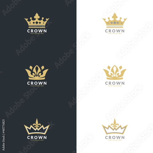 Set of crown icons. Royal, luxury symbol. suitable for company logo, print, digital, icon, apps, and other marketing material purpose.