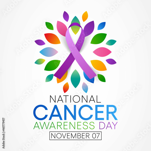 Cancer awareness day is observed every year on November 7, to raise awareness of cancer and to encourage its prevention, detection, and treatment. Vector illustration