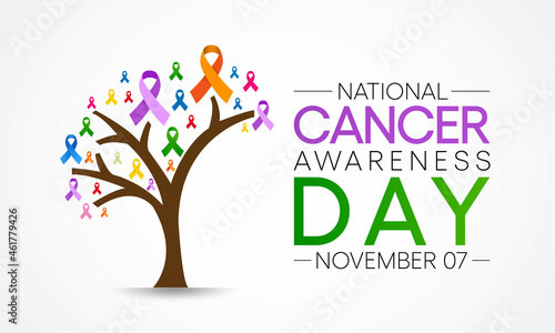 Cancer awareness day is observed every year on November 7, to raise awareness of cancer and to encourage its prevention, detection, and treatment. Vector illustration