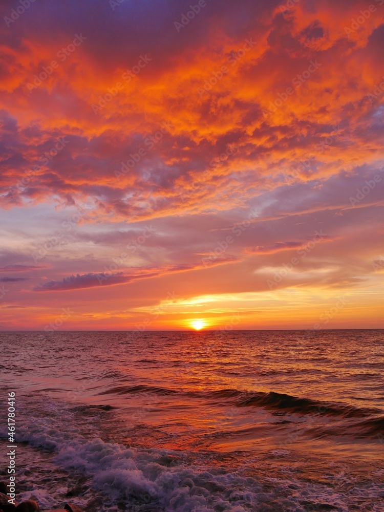 beautiful summer sunset by the Baltic sea