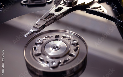 Wallpaper Mural A macro shot of an open hard disk drive. Torontodigital.ca