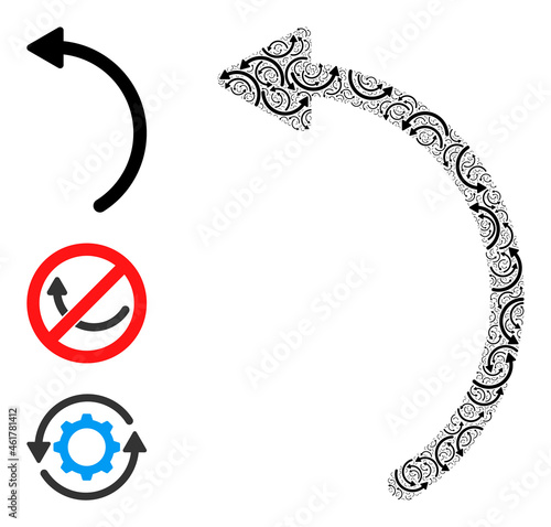 Itself fractal composition rotate left. Vector rotate left fractal is created with random fractal rotate left parts. Flat design.