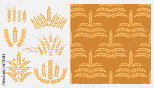 Wheat set icons 3 photo