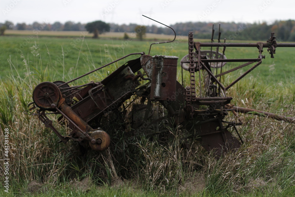 Fototapeta premium old tractor on a farm 