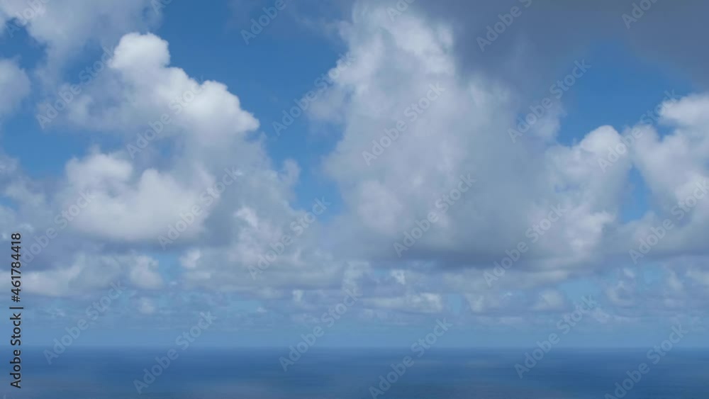 blue sky and clouds, ocean horizon, open sea aerial blue sky and clouds, ocean horizon, open sea aerial