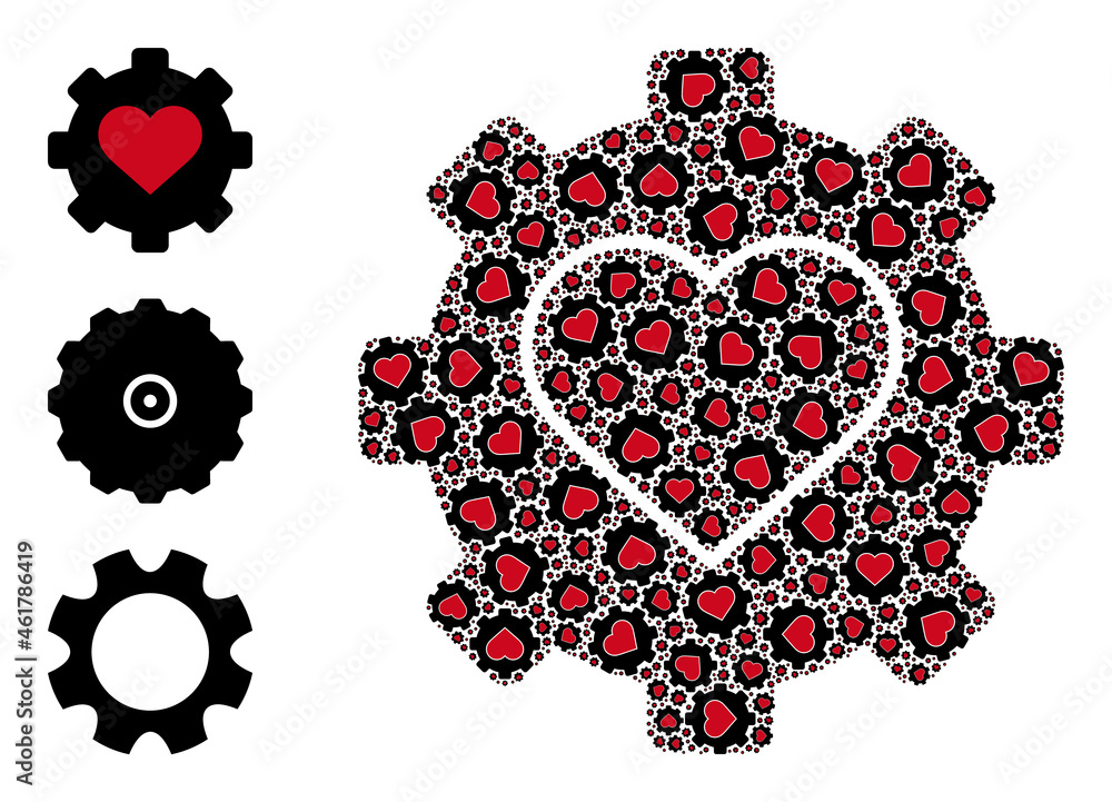 Itself fractal mosaic love mechanics. Vector love mechanics fractal is formed from random fractal love mechanics pictograms. Flat design. Itself fractal mosaic love mechanics. Vector love mechanics fractal is formed from random fractal love mechanics pictograms. Flat design.