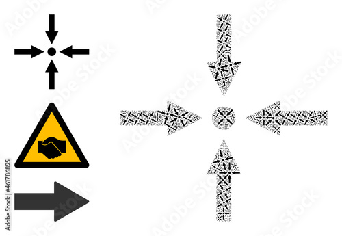 Itself recursive collage meeting point. Vector meeting point collage is formed from scattered itself meeting point icons. Abstract design.