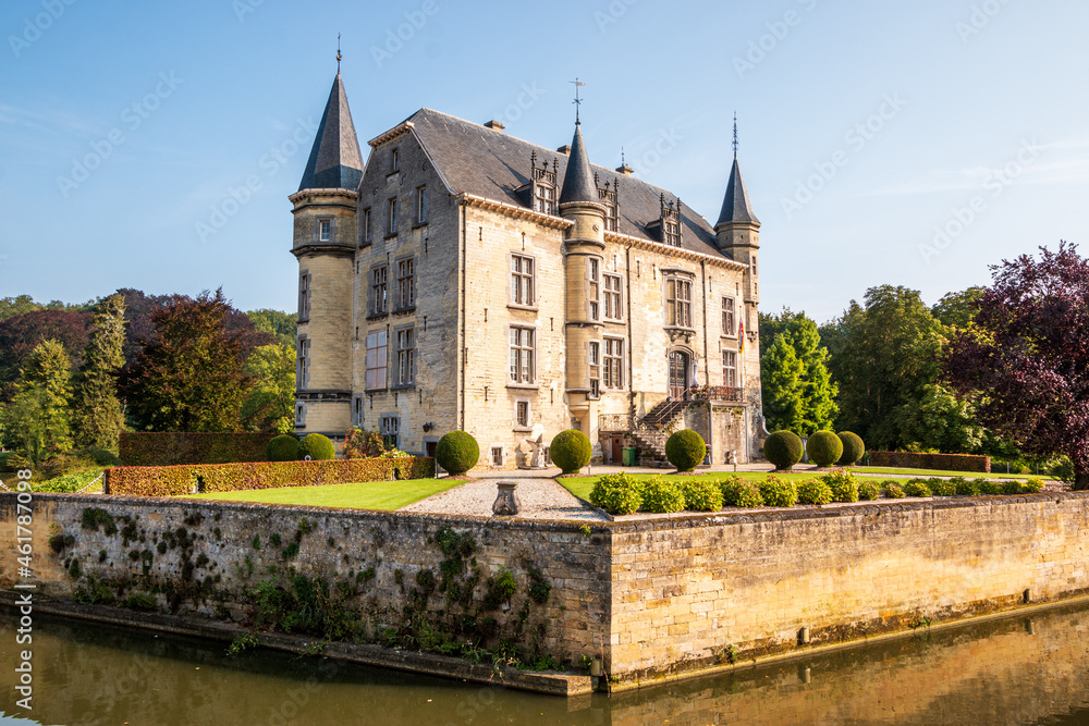 Obraz premium kasteel Schaloen, Wasserschloß in Süd Limburg, Niederlande