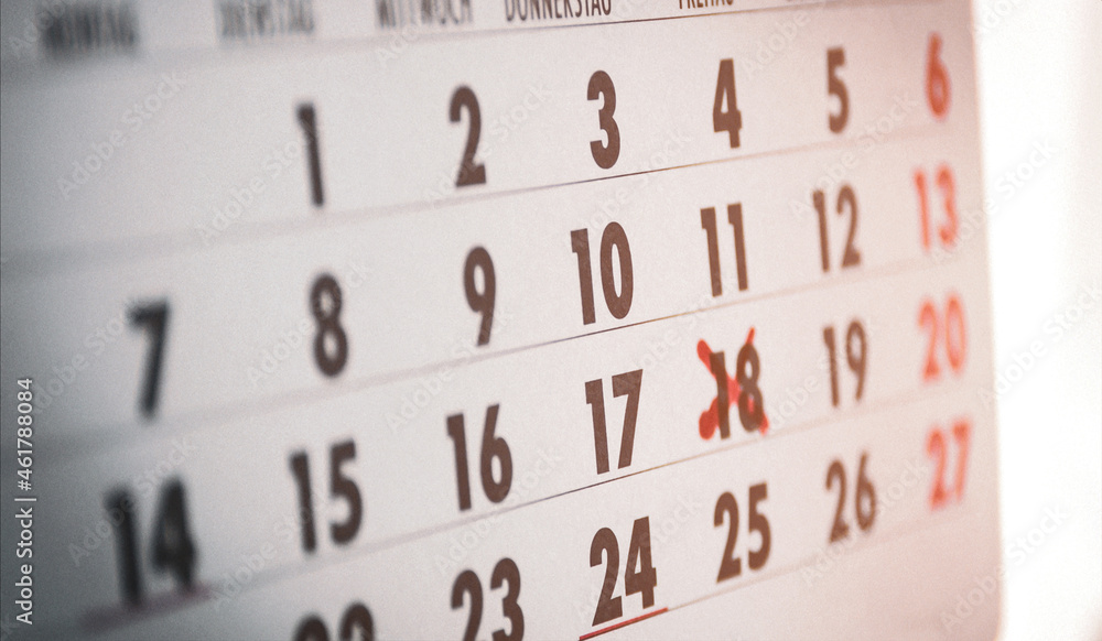 Obraz premium Calendar, diary with marks of significant and special dates. Concept of important day.
