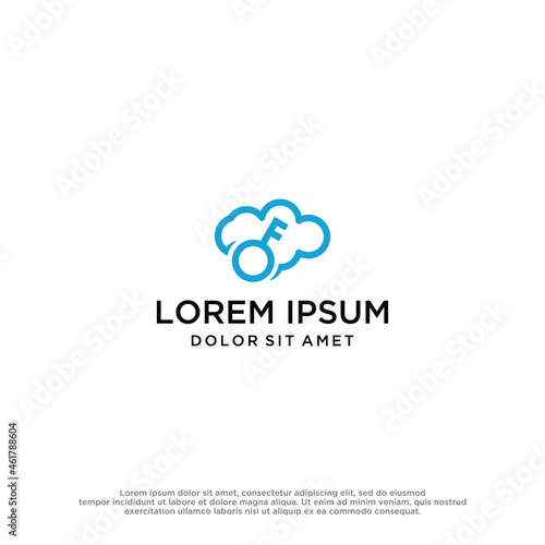 key cloud logo design template 