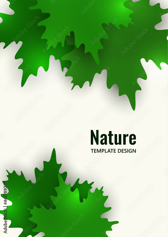 Green maple leaves on a white background. Summer creative design. Vector Green maple leaves on a white background. Summer creative design. Vector