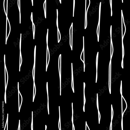 Sketched organic, natural, wooden seamless pattern. Minimalist tree bark design background. Freehand irregular vertical dash lines print. Modern simple minimal ornament. Linear abstract wallpaper