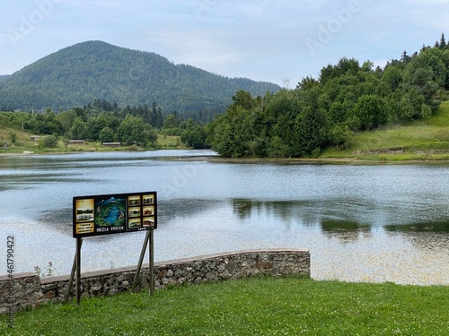 Picturesque small mountain accumulation lake Mrzla Vodica - Gorski kotar, Croatia (Slikovito malo goransko akumulacijsko jezero Mrzla Vodica - Gorski kotar, Hrvatska) photo