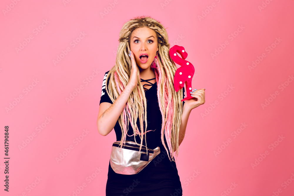 Studio positive portrait of pretty blonde woman Studio positive portrait of pretty blonde woman