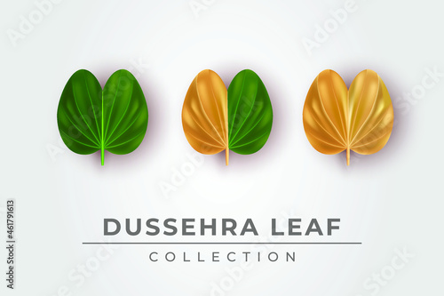 Illustration of beautiful Dussehra leaf collection set for happy Dussehra festival