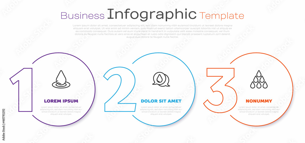 Set line Water drop, and . Business infographic template. Vector Set line Water drop, and . Business infographic template. Vector