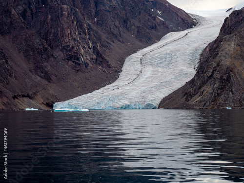 Glacier, ice, sea ice, oceans and mountains in the canadian arctic 