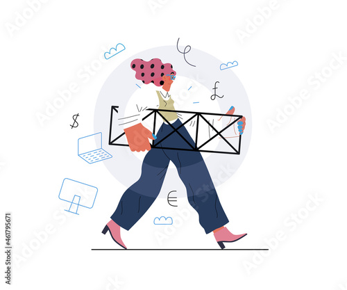 Startup illustration. Concept of building new business