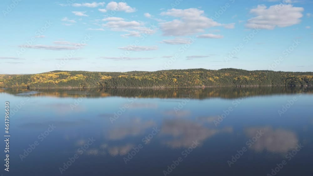 Aerial Hyper=Lapse Of Autumn River Landscape Aerial Hyper=Lapse Of Autumn River Landscape