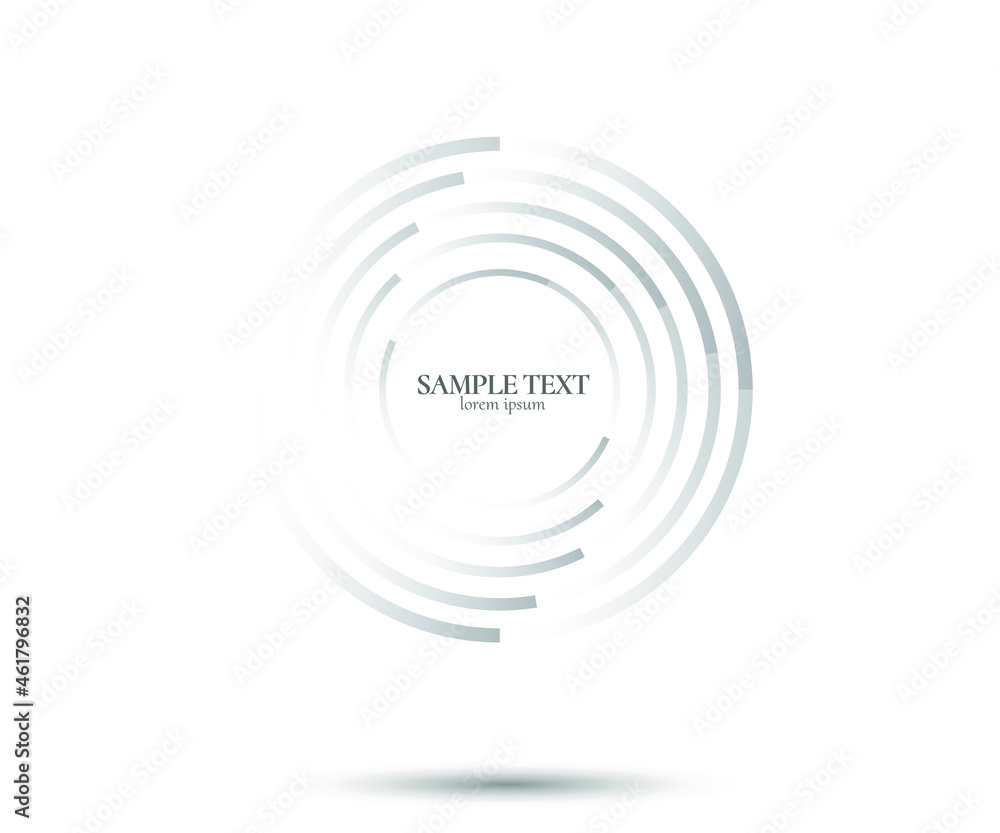 Obraz premium Abstract Lines in Circle Form, Design element, Geometric shape, Striped border frame for image, Technology round Logo, Spiral Vector Illustration