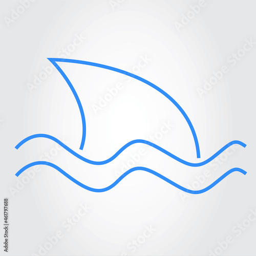 Shark icon isolated on gray background. Trendy shark icon in flat style. Shark icon template for app, ui and logo, vector illustration, eps 10