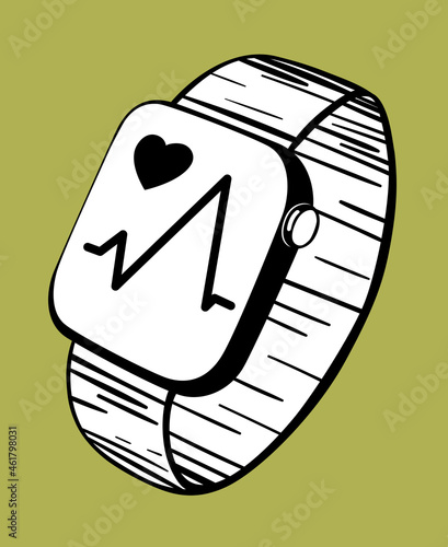 Hand drawn  smart watch