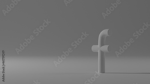 social network icon (symbol) - black and white (3D image)