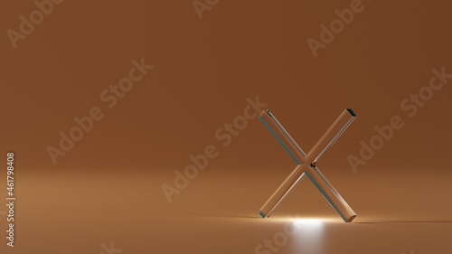 cross icon (symbol) - illuminated glass (3D image)