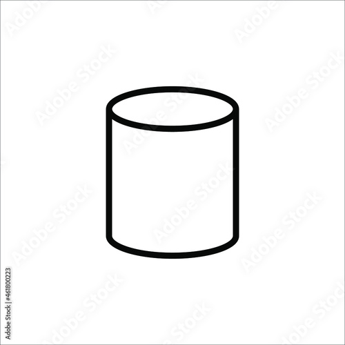 cylinder shape illustration vector graphic icon, Simple line, outline icon for ui and ux, website or mobile application