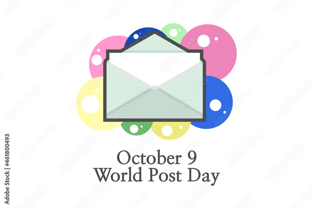 October 9, world post day vector illustration. Suitable for greeting card, poster and banner. October 9, world post day vector illustration. Suitable for greeting card, poster and banner.