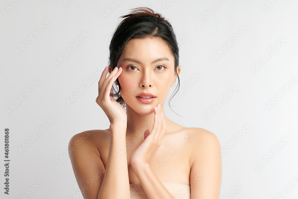 Beautiful young asian woman with clean fresh skin on white background, Face care, Facial treatment, Cosmetology, beauty and spa, Asian women portrait. Beautiful young asian woman with clean fresh skin on white background, Face care, Facial treatment, Cosmetology, beauty and spa, Asian women portrait.