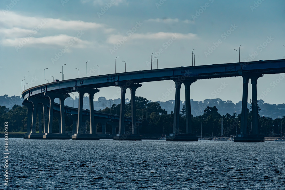 Coronado Bridge - Connecting San Diego and Coronado.  The bridge goes over the San Diego Bay that feeds into the Pacific Ocean