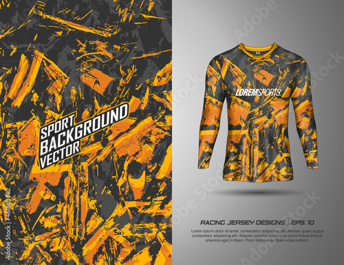 T shirt with texture grunge sports abstract background for extreme jersey team, racing, cycling, football, gaming, backdrop wallpaper