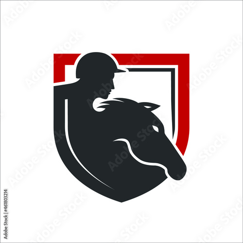 Jockey with horse in Shield