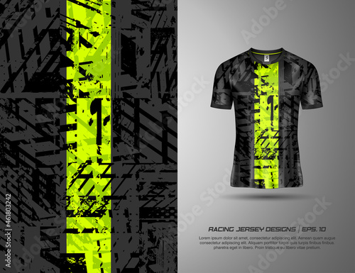 T shirt with texture grunge sports abstract background for extreme jersey team, racing, cycling, football, gaming, backdrop wallpaper