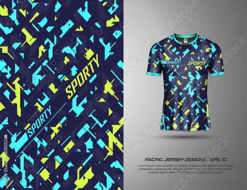 T shirt with texture grunge sports abstract background for extreme jersey team, racing, cycling, football, gaming, backdrop wallpaper