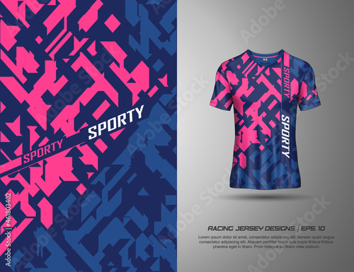 T shirt with texture grunge sports abstract background for extreme jersey team, racing, cycling, football, gaming, backdrop wallpaper