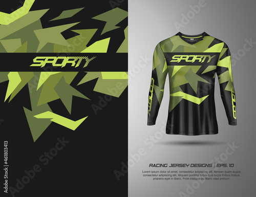 T shirt with texture grunge sports abstract background for extreme jersey team, racing, cycling, football, gaming, backdrop wallpaper