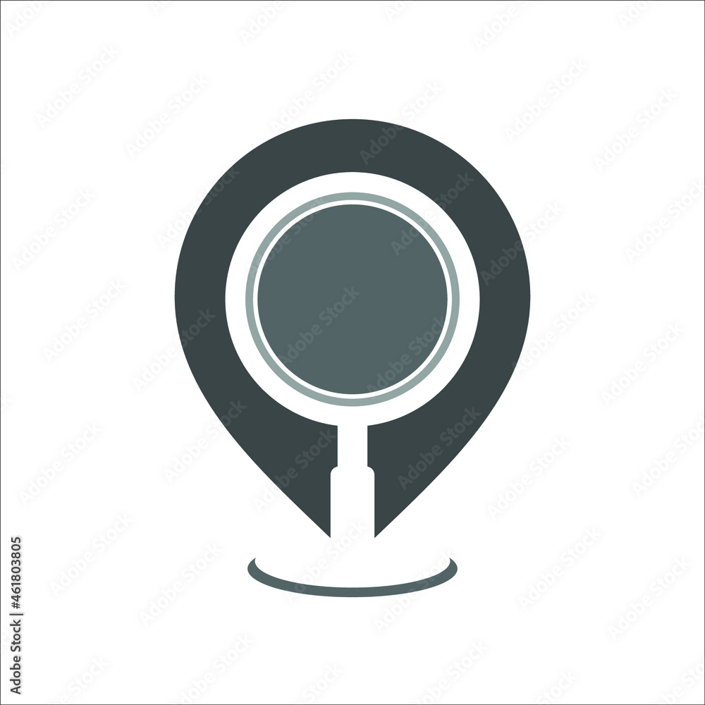 map pointer with magnifying glass map pointer with magnifying glass