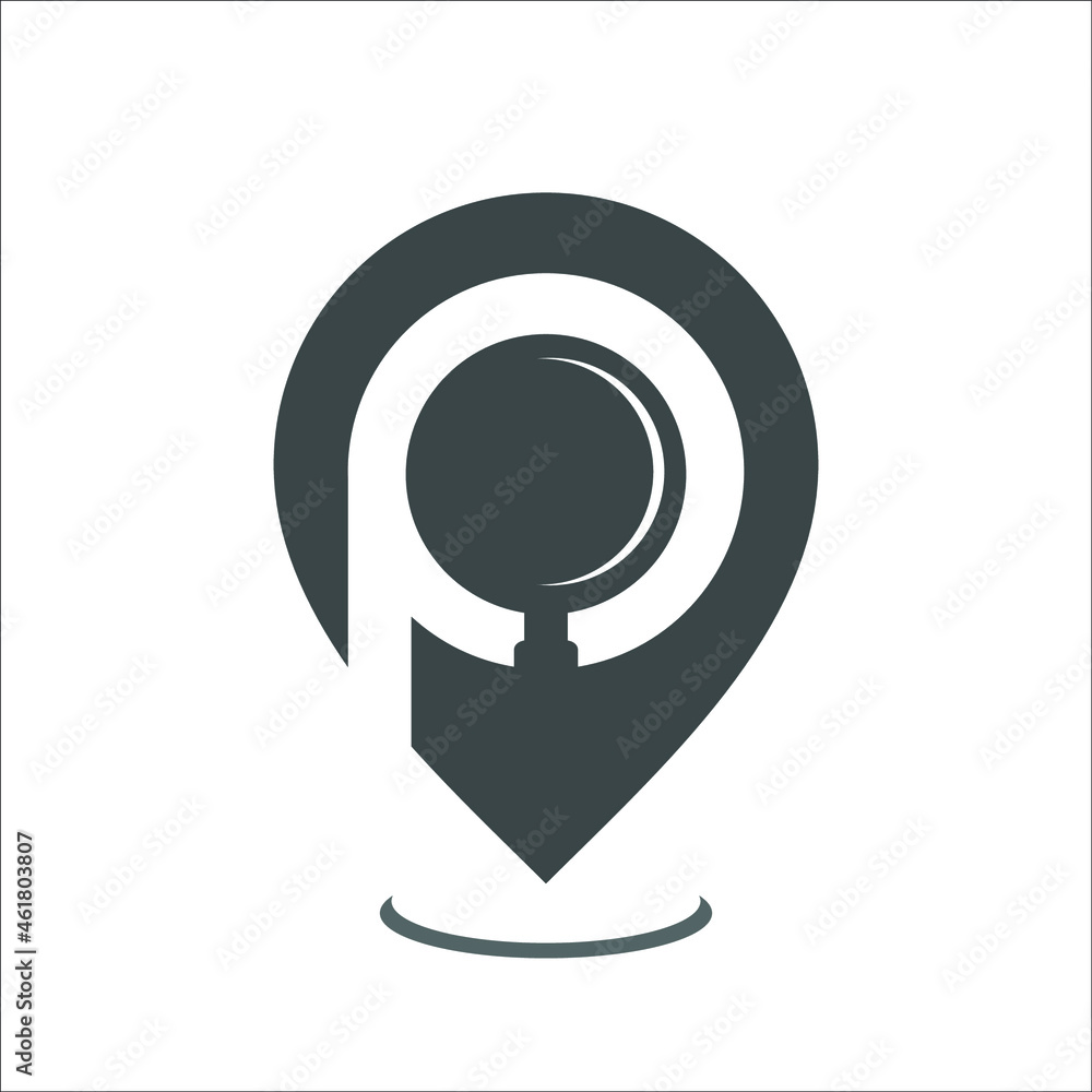 map pointer with magnifying glass map pointer with magnifying glass