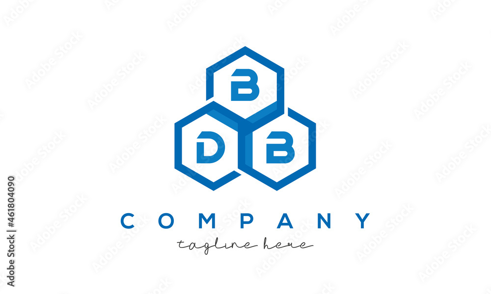 BDB three letters creative polygon hexagon logo BDB three letters creative polygon hexagon logo