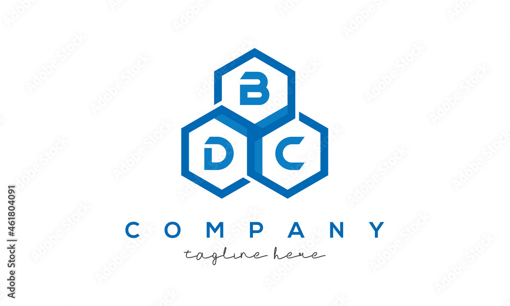 BDC three letters creative polygon hexagon logo BDC three letters creative polygon hexagon logo