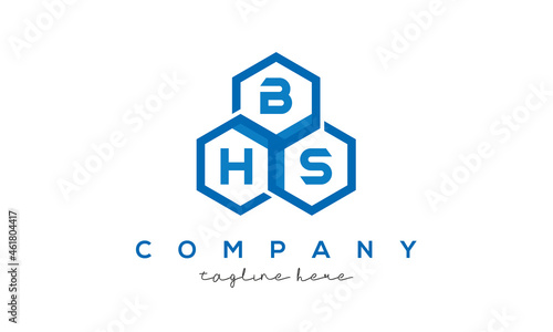 BHS three letters creative polygon hexagon logo