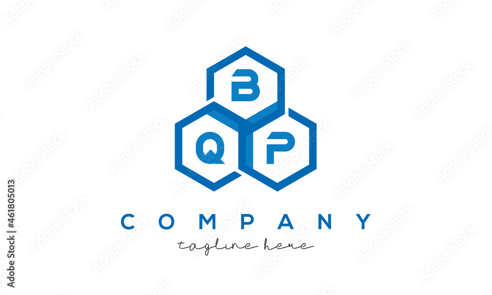 BQP three letters creative polygon hexagon logo