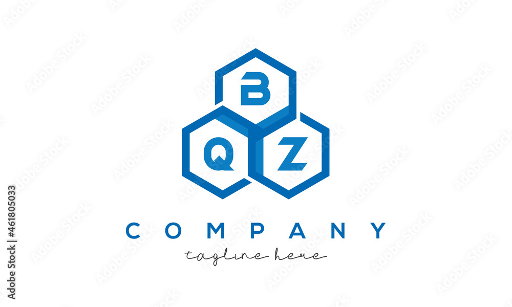 BQZ three letters creative polygon hexagon logo BQZ three letters creative polygon hexagon logo